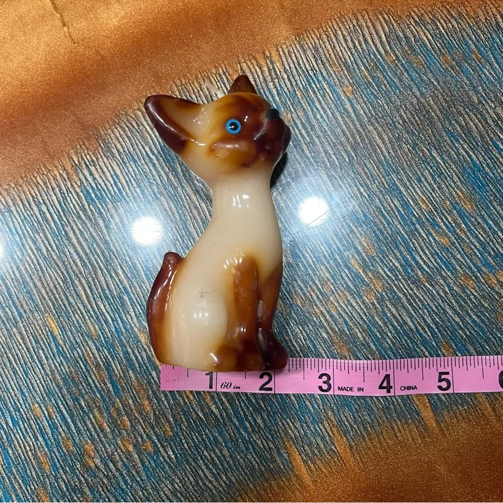 Vintage blue eyes Siamese cat candle new